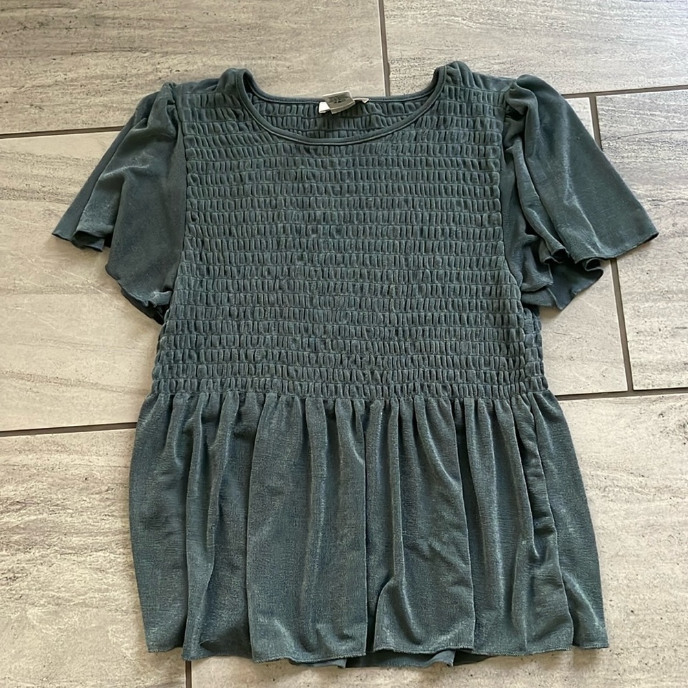 Smocked babydoll top medium